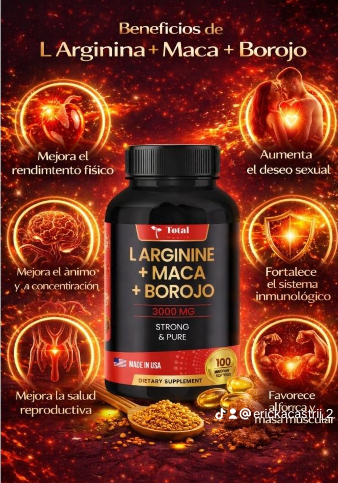 L ARGININE+MACA+BOROJO TOTAL HEALTH